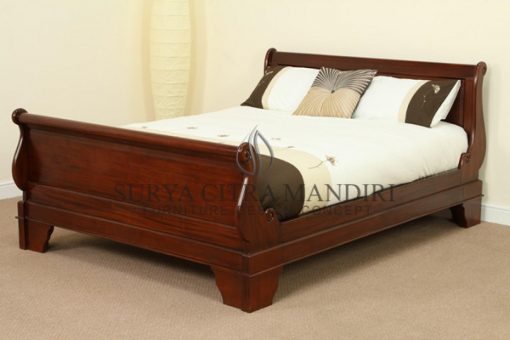 Mahogany King-Size Bed Furniture From Indonesia